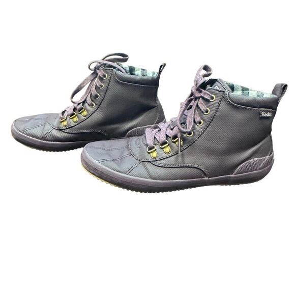 Keds Scout Purple Water-Resistant Rain Boot Gingham Fabric Lined Women's 9.5 - Picture 8 of 13